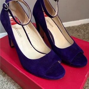 Enzo Angiolini Display Model Women's Purple Amethyst Suede Strappy Heels 6.5
